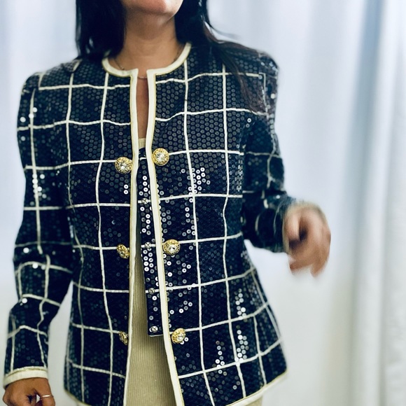 Vintage Karen Lawrence by Mathew Sequin Chanel Like Blazer - Picture 5 of 17